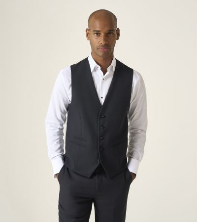 Newman Suit Waistcoat Black Check