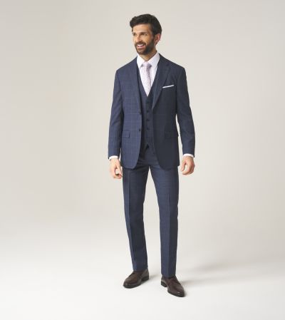 Anello Tailored Suit Blue Check