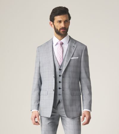 Anello Tailored Suit Jacket Grey Check