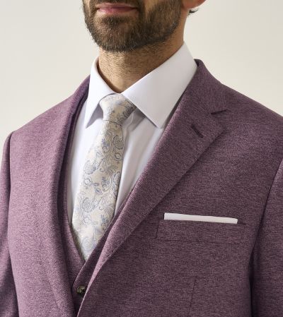 Jodrell Tailored Suit Berry Marl Tweed Effect