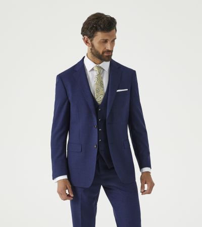 Jodrell Tailored Suit Navy Blue Marl Tweed Effect