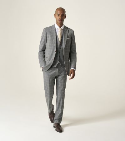 Dettori Tailored Suit Grey Check