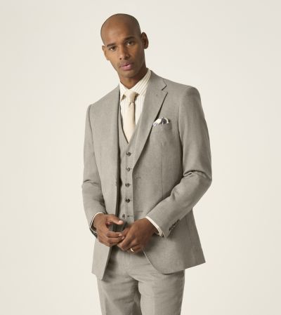 Calvados Linen Blend Tailored Suit Stone Beige