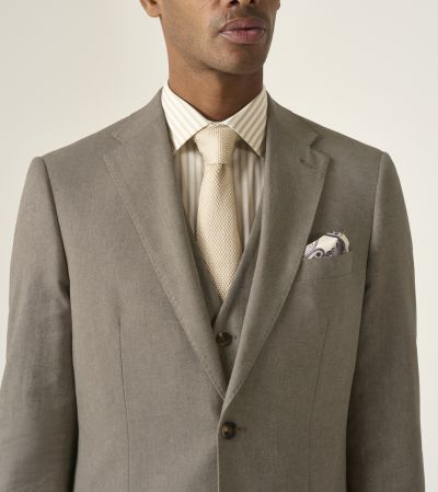 Calvados Linen Blend Tailored Suit Stone Beige