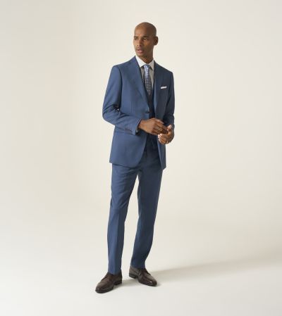 Remo Wool Rich Suit Tailored Blue