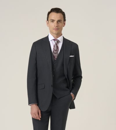 Methley Suit Semi-Plain Tailored Fit Black