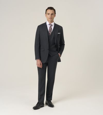 Methley Suit Semi-Plain Tailored Fit Black