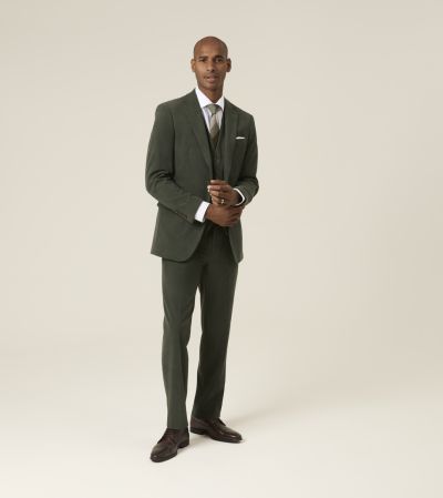 Dorsey Single Breasted Tailored Suit Corduroy Moss Green