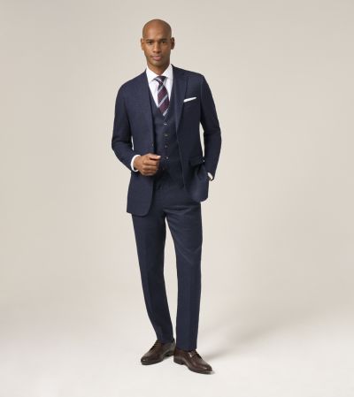 Boyd Tailored Suit Navy Blue Puppytooth