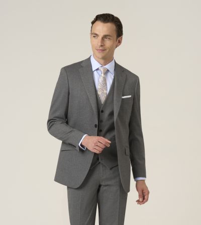 Liston Tailored Fit Flannel Suit Grey
