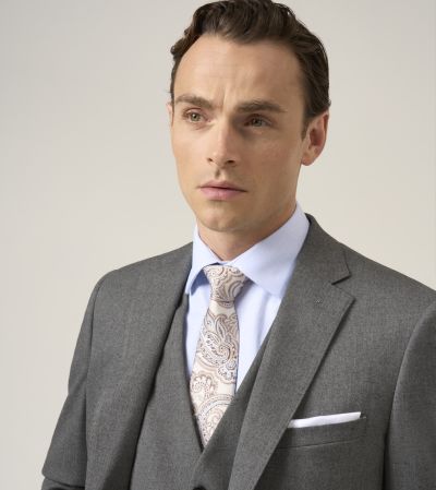 Liston Tailored Fit Flannel Suit Grey