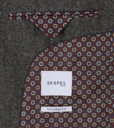 Fox Tailored Fit Textured Suit Jacket Charcoal Grey