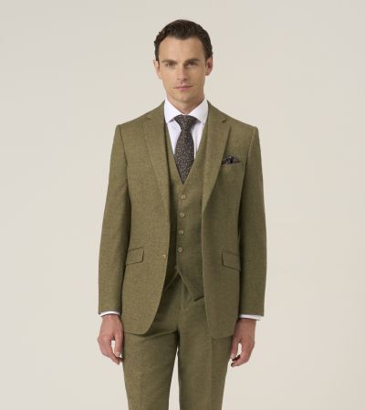 Fox Tailored Fit Textured Suit Sage Green