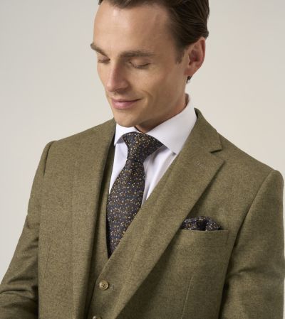 Fox Tailored Fit Textured Suit Sage Green
