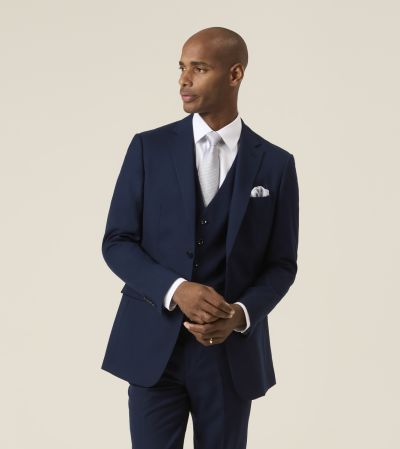 Rudham Tailored Fit Wool Rich Suit Dark Blue