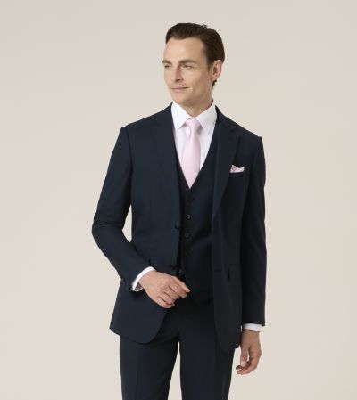Yorke Tailored Fit Wool Suit Jacket Navy Blue