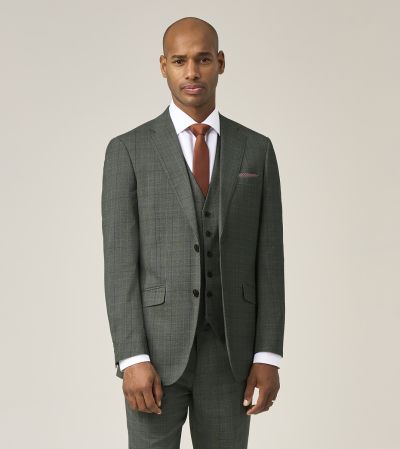 Wesley Tailored Suit Green Check