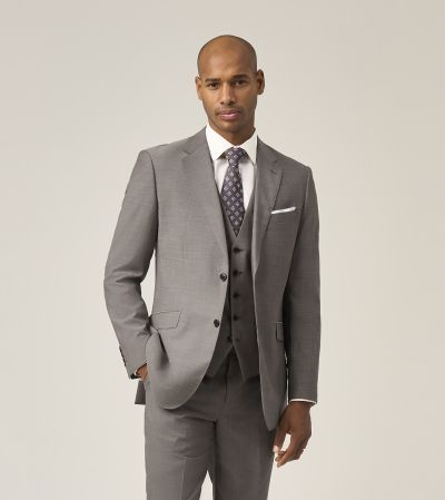 Mazene Wool Suit Tailored Stone Grey