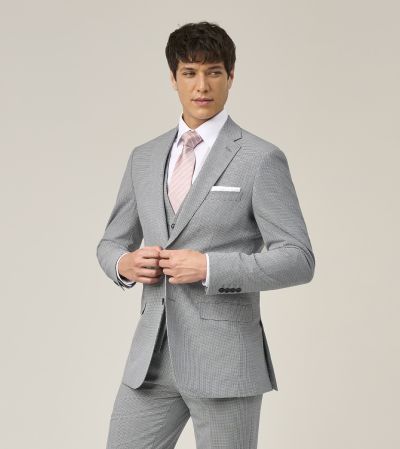 Chaplin Suit Tailored Blue / Ecru Micro Check