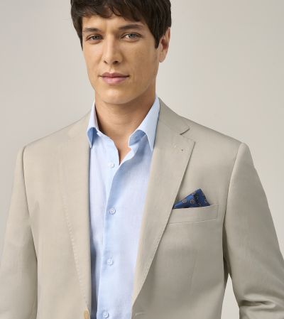 Hakim Lightweight Tailored Suit Stone Beige