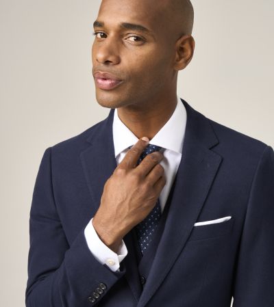 Charnwood Cotton Rich Tailored Suit Navy Blue