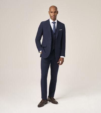 Charnwood Cotton Rich Tailored Suit Navy Blue