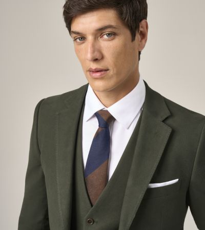 Charnwood Cotton Rich Tailored Suit Olive Green