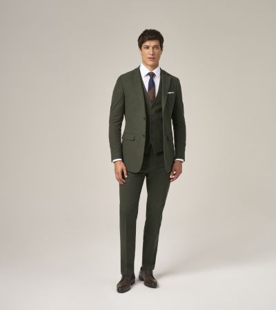 Charnwood Cotton Rich Tailored Suit Olive Green