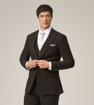 Welles Single Breasted Suit Chocolate