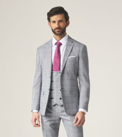Anello Slim Suit Grey Check