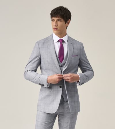 Anello Slim Suit Grey Check