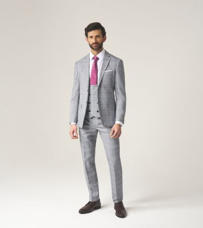 Anello Slim Suit Grey Check