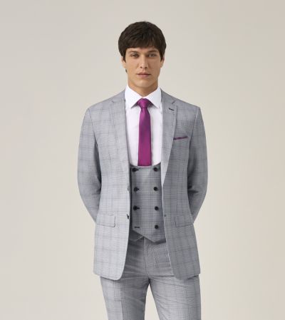 Anello Slim Suit Grey Check