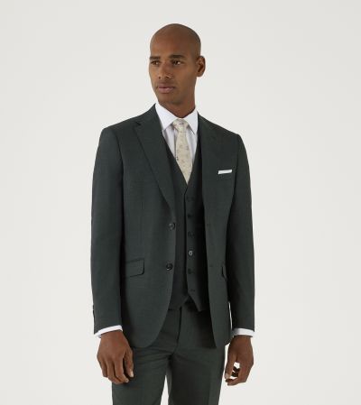Harcourt Tailored Suit Green Tweed Effect