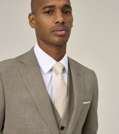 Chaplin Suit Slim Stone Beige Micro Check