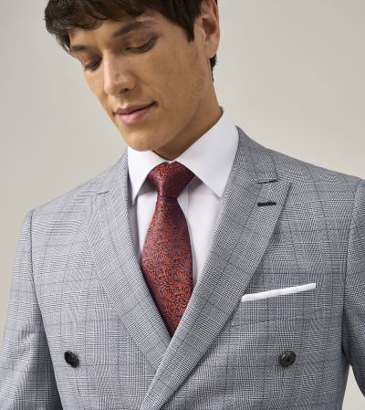 Anello Tailored Double Breasted Suit Grey Check