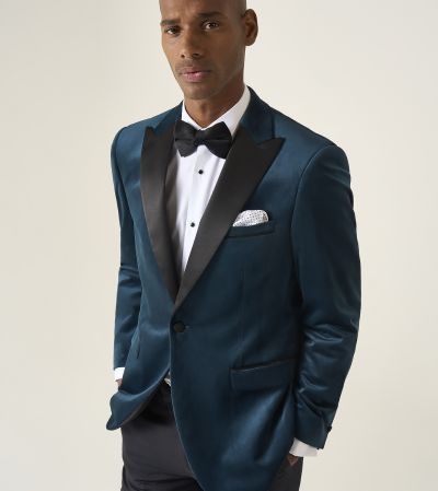 Jive Velvet Tailored Jacket Teal
