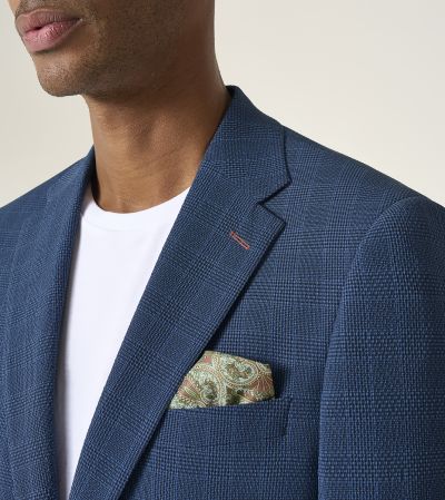 Orville Tailored Jacket Blue Self Check