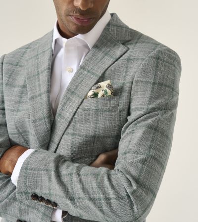Valetta Tailored Jacket / Waistcoat Outfit Grey / Green Check
