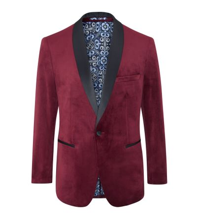 Paso Velvet Tailored Jacket Red