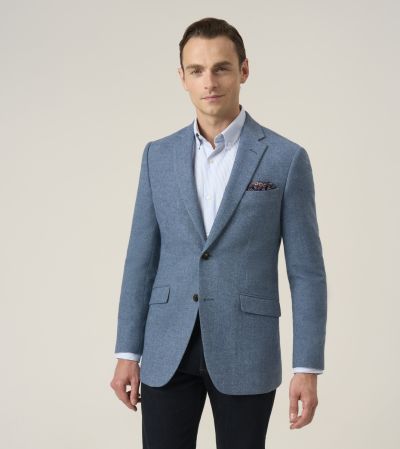 Hexham Tailored Fit Wool Blend Jacket Blue