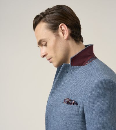 Hexham Tailored Fit Wool Blend Jacket Blue