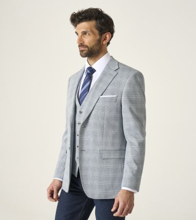 Aspen Tailored Jacket / Waistcoat Outfit Blue Check Puppytooth