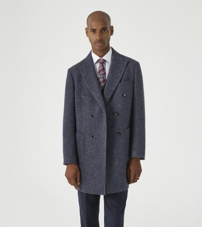 Edgley Coat Grey Herringbone