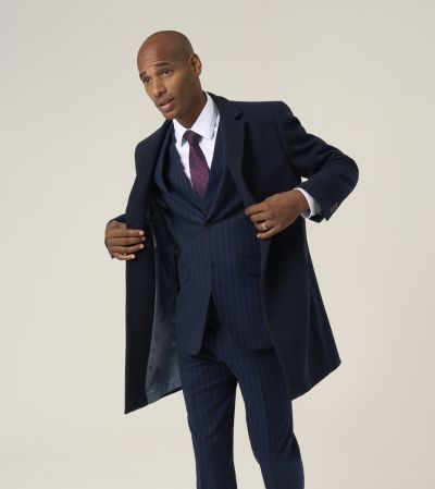 Crowe Overcoat Navy Blue