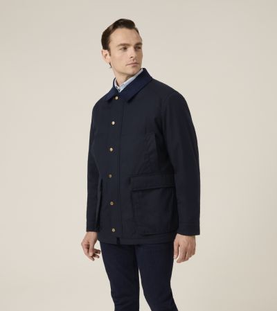 Ribble Showerproof Wax Jacket Navy Blue