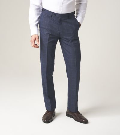 Anello Suit Tailored Trousers Blue Check