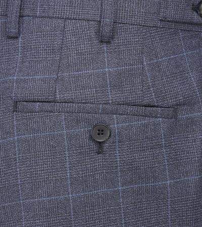 Anello Suit Tailored Trousers Blue Check