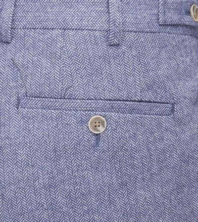 Jude Suit Slim Tapered Trousers Blue Tweed Herringbone