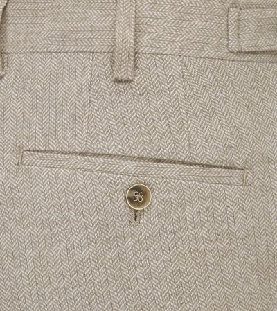 Jude Suit Tailored Trousers Stone Grey Tweed Herringbone